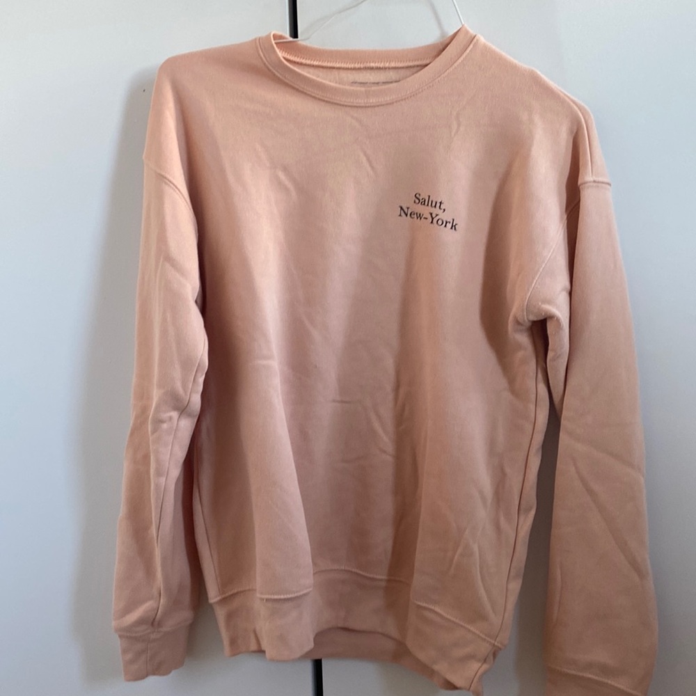 Super cozy French-York pink crewneck sweatshirt size small